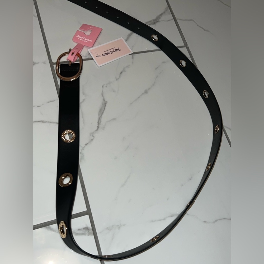 juicy couture black and gold belt nwt